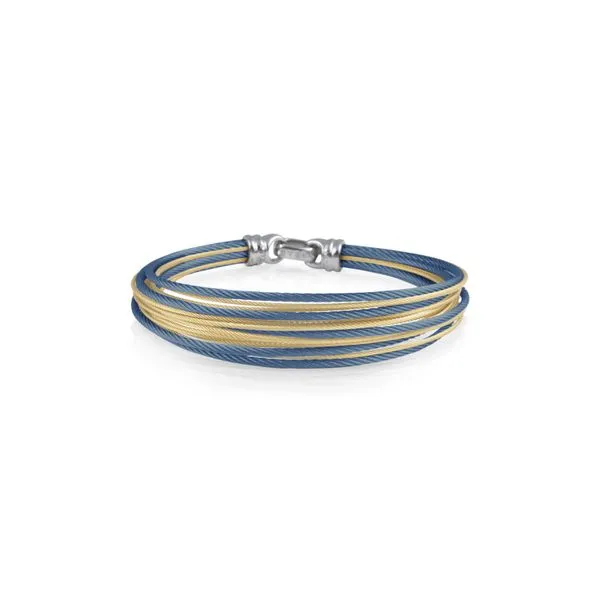 ALOR Caribbean Blue and Yellow Cable Bangle George Press Jewelers Livingston, NJ
