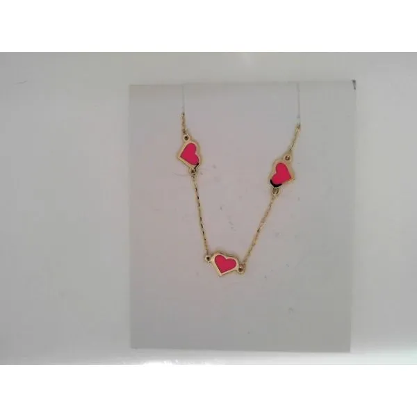 14k Pink Enamel Heart Bracelet George Press Jewelers Livingston, NJ