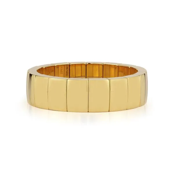 18K Yellow Gold Overlay Rectangular Stretch Bracelet George Press Jewelers Livingston, NJ