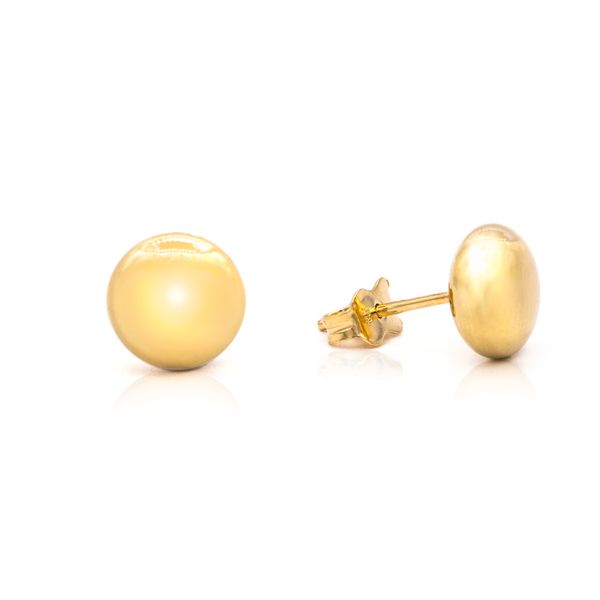 14K Yellow Gold 7mm Button Earrings George Press Jewelers Livingston, NJ