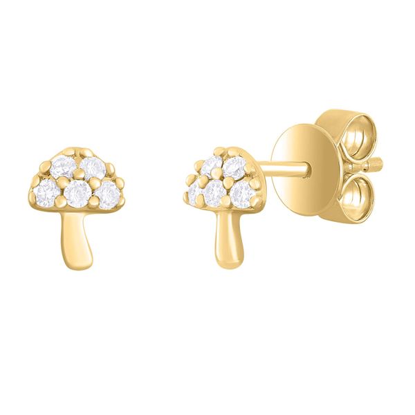 14K Yellow Gold & Diamond Mushroom Earrings George Press Jewelers Livingston, NJ