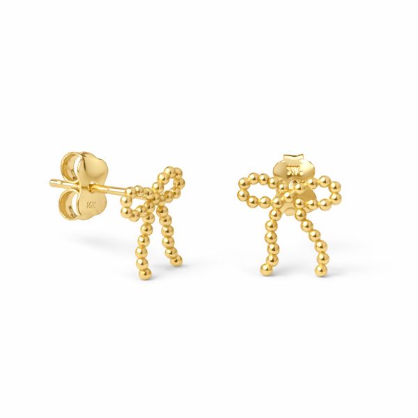 14K Yellow Gold Bow Earrings George Press Jewelers Livingston, NJ