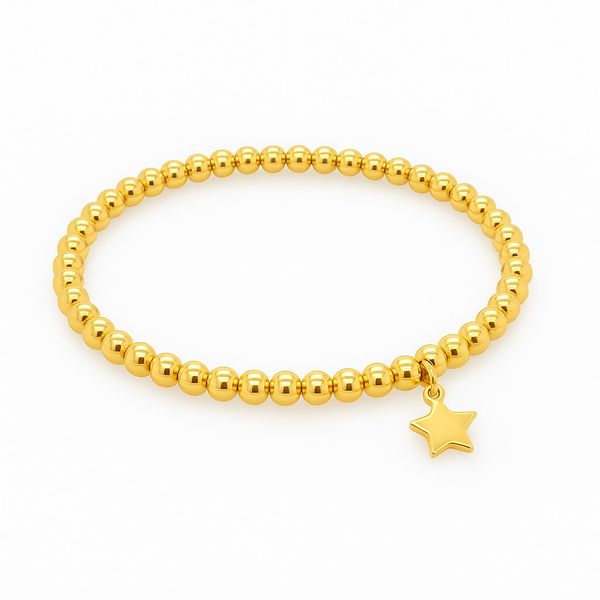 14K Yellow Gold and Yellow Gold Overlary Stretch Star Bracelet George Press Jewelers Livingston, NJ