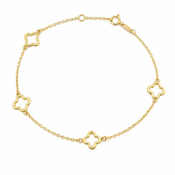 14K Yellow Gold Open Clover Bracelet  George Press Jewelers Livingston, NJ
