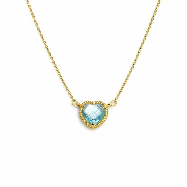 14K Yellow Gold Blue Topaz Necklace George Press Jewelers Livingston, NJ