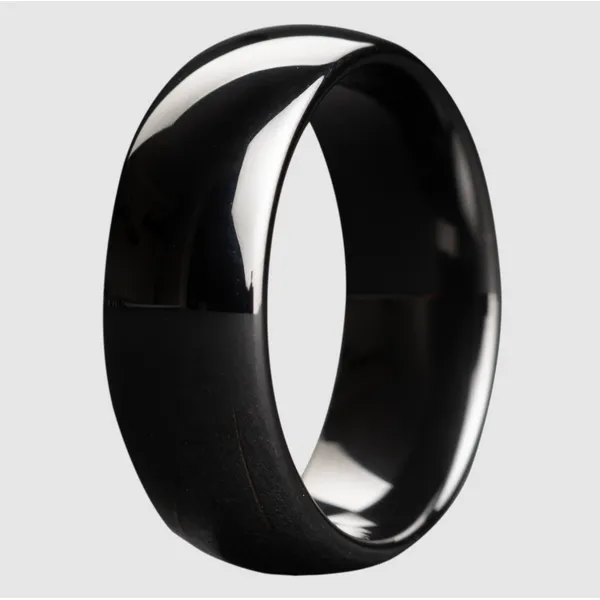 Dome High Polish Black Ceramic Band 6mm