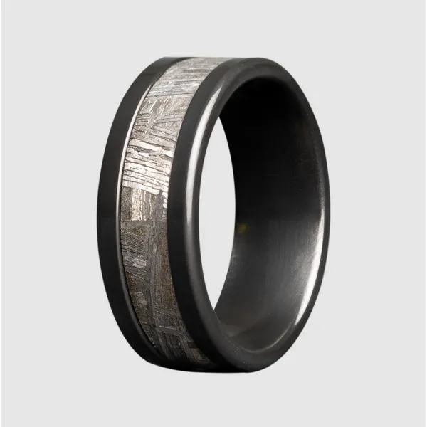 Zirconium & Meteorite Inlay Band 8mm Georgetown Jewelers Wood Dale, IL