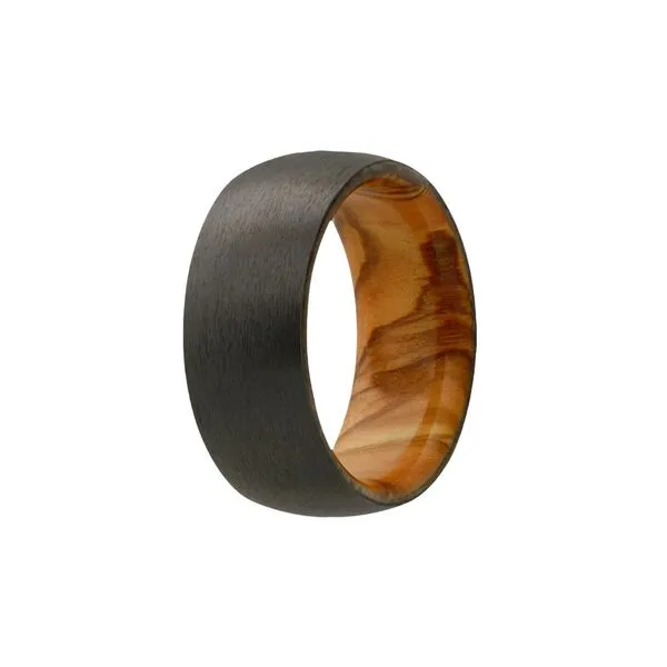 Zirconium & Olive Wood Sleeve Band 7mm Georgetown Jewelers Wood Dale, IL