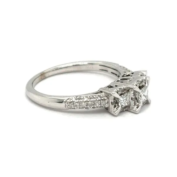 Estate 10K White Gold Diamond Ring