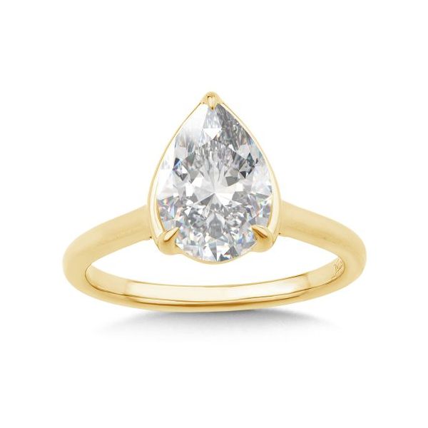 14K Yellow Gold Lab Grown Pear Diamond Engagement Ring Georgetown Jewelers Wood Dale, IL