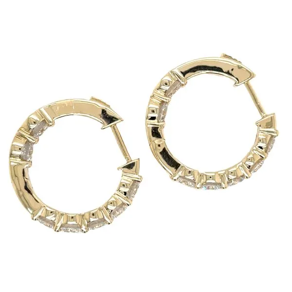 14K Yellow Gold Lab Grown Diamond Hoop Earrings