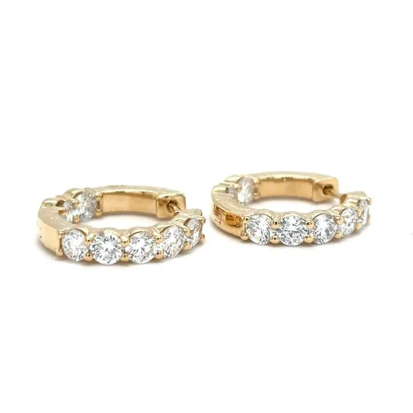 14K Yellow Gold Lab Grown Diamond Hoop Earrings