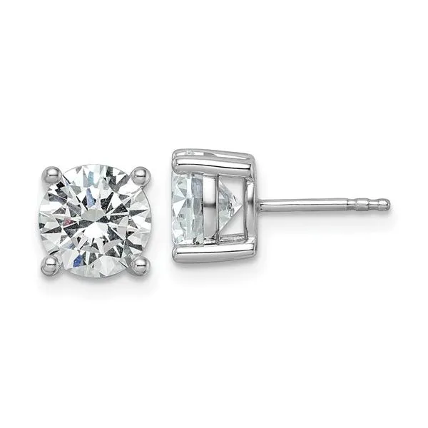 14K White Gold Lab Grown Diamond Stud Earrings 3.00 cttw Georgetown Jewelers Wood Dale, IL