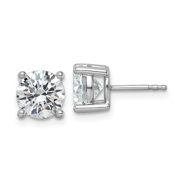 14K White Gold Lab Grown Diamond Stud Earrings 3.00 cttw Georgetown Jewelers Wood Dale, IL