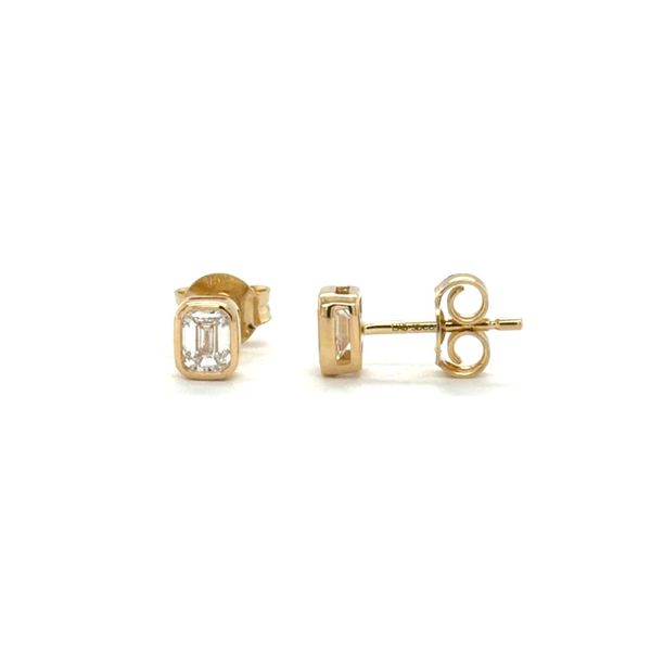 14K Yellow Gold Lab Grown Emerald Diamond Earrings Georgetown Jewelers Wood Dale, IL