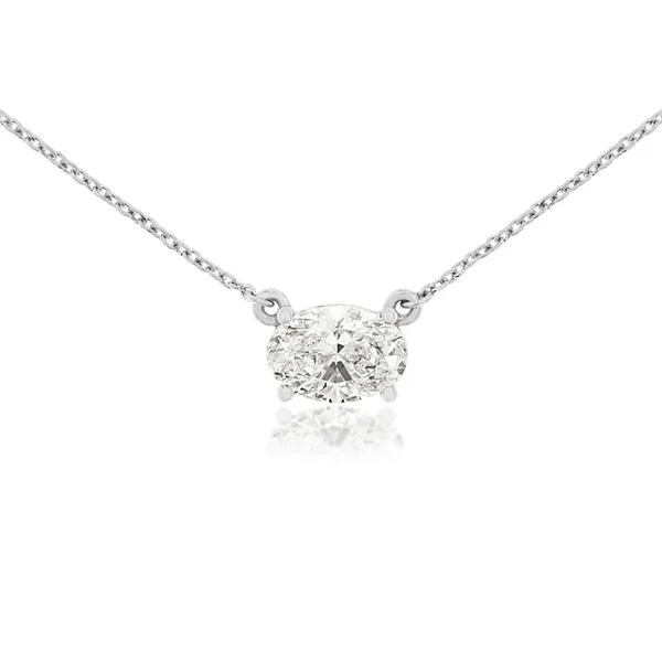 14K White Gold Lab Grown Diamond Station Necklace