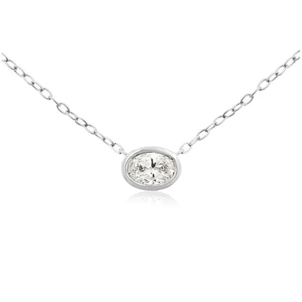 14K White Gold Adjustable Lab Grown Diamond Necklace