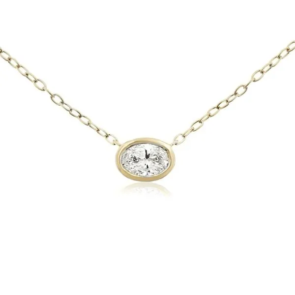 14K Yellow Gold Adjustable Lab Grown Diamond Necklace