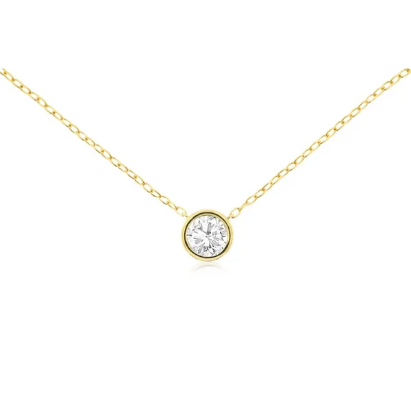 14K Yellow Gold Adjustable Lab Grown Diamond Necklace