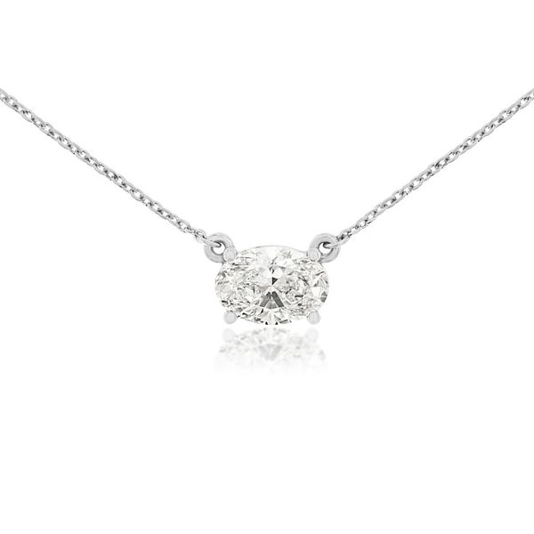 14K White Gold Lab Grown Diamond Station Necklace Georgetown Jewelers Wood Dale, IL