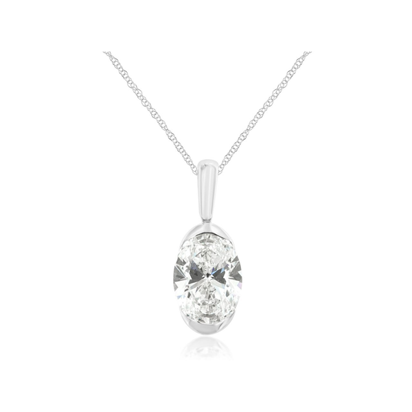 14K White Gold Lab Grown Diamond Necklace Georgetown Jewelers Wood Dale, IL