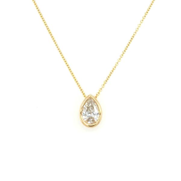 14K Yellow Gold Lab Grown Pear Diamond Necklace Georgetown Jewelers Wood Dale, IL