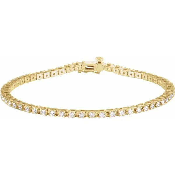 14K Yellow Gold Lab Grown Diamond Tennis Bracelet 2.00 cttw