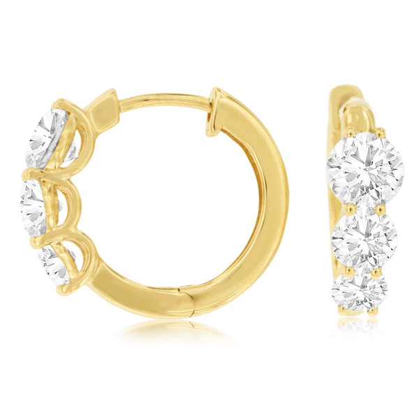 14K Yellow Gold Lab Grown Diamond Hoop Earrings Georgetown Jewelers Wood Dale, IL