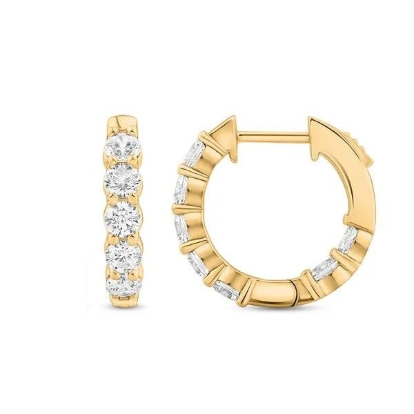 14K Yellow Gold Lab Grown Diamond Hoop Earrings Georgetown Jewelers Wood Dale, IL