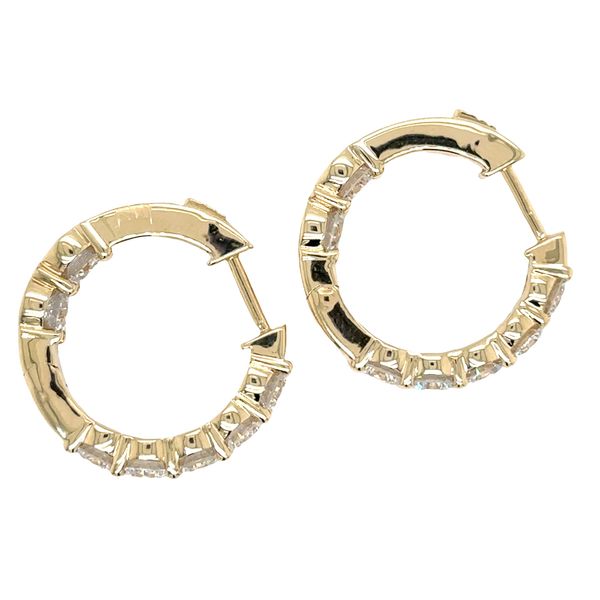 14K Yellow Gold Lab Grown Diamond Hoop Earrings Image 2 Georgetown Jewelers Wood Dale, IL