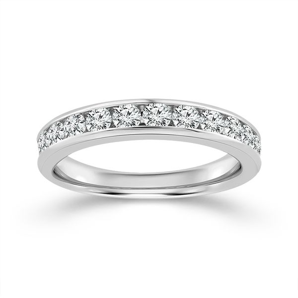 Channel Set Diamond Wedding Band 0.75cttw Image 2 Georgetown Jewelers Wood Dale, IL