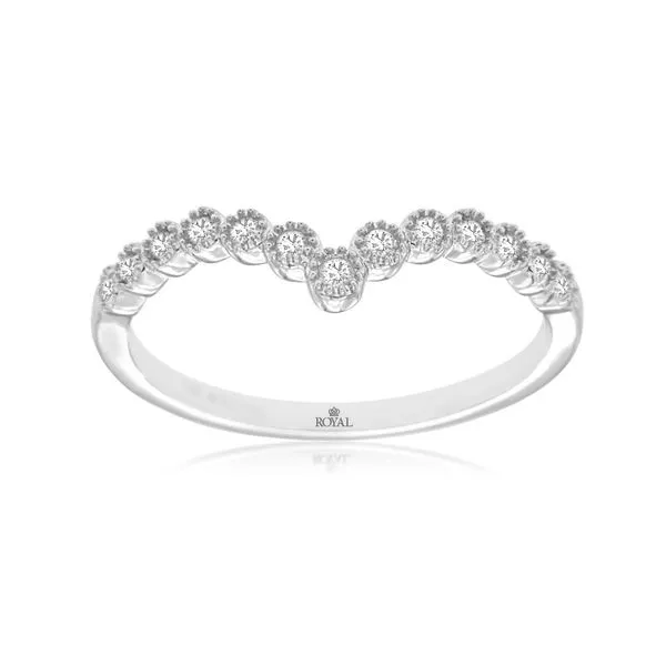 14K White Gold Diamond Contour Wedding Band Georgetown Jewelers Wood Dale, IL