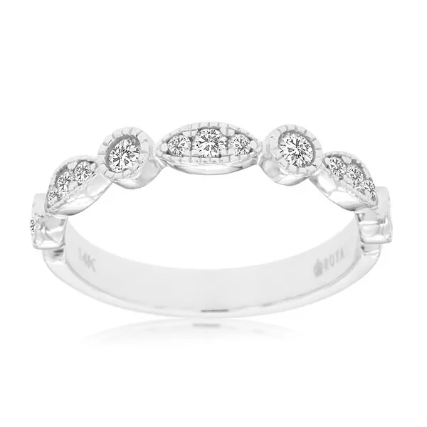 14K White Gold Diamond Wedding Band
