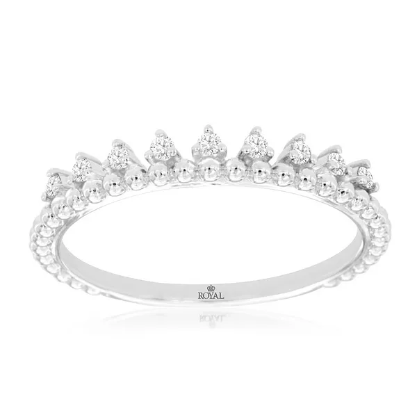 14K White Gold Diamond Wedding Band