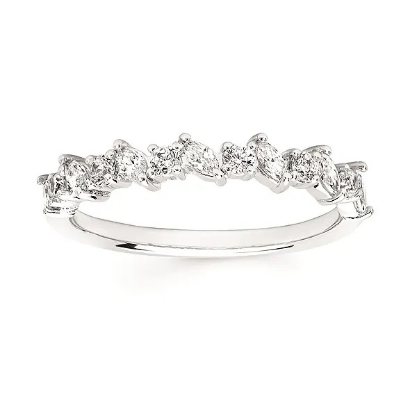 14K White Gold Diamond Wedding Band