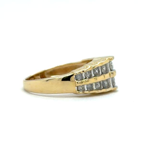 Estate Gold Pyramid Diamond Ring Image 2 Georgetown Jewelers Wood Dale, IL