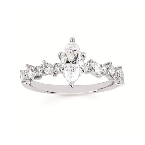 14K White Gold Diamond Semi-Mount Ring