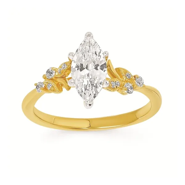 14K Yellow Gold Diamond Semi-Mount Ring