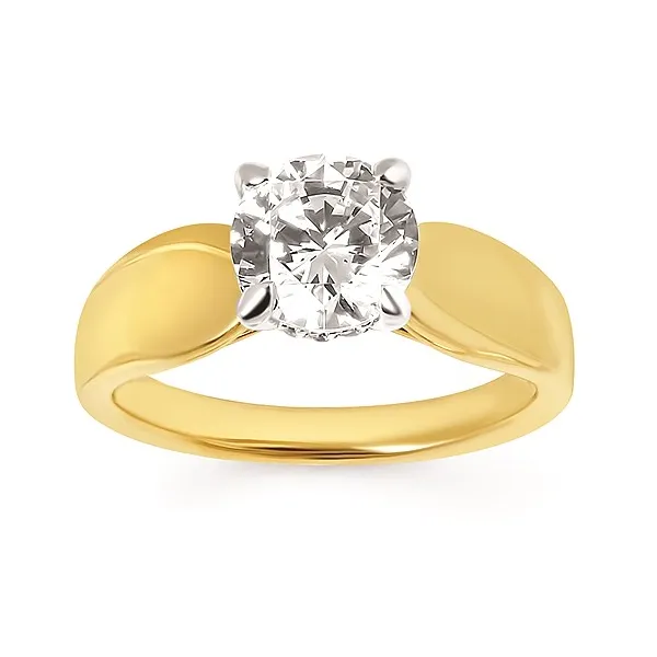 14K Yellow Gold Diamond Semi-Mount Ring