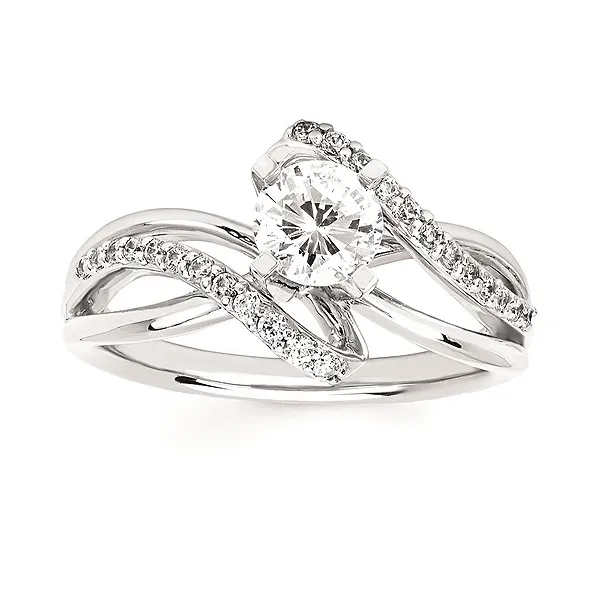14K White Gold Diamond Semi-Mount Ring