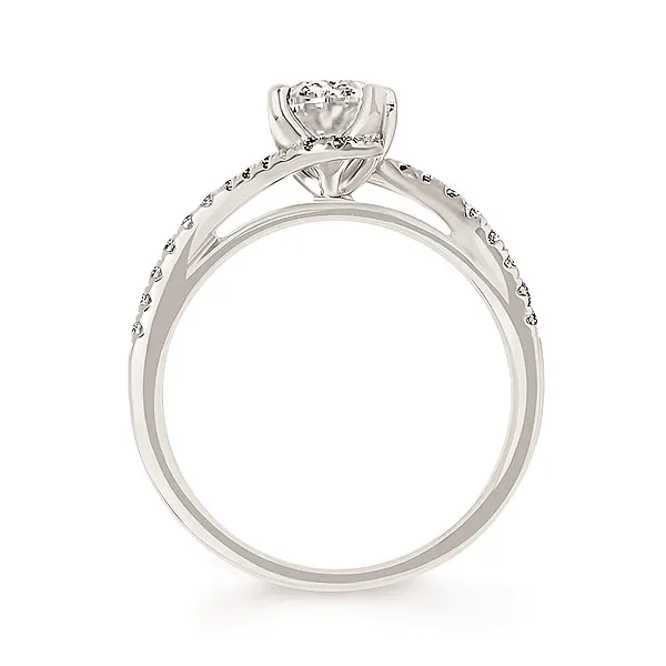 14K White Gold Diamond Semi-Mount Ring