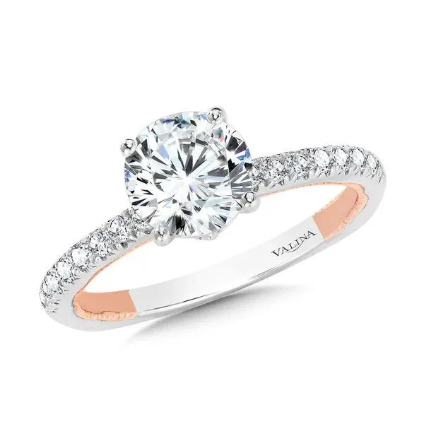Two-Tone & Milgrain-Beaded Hidden Accents Diamond Engagem...