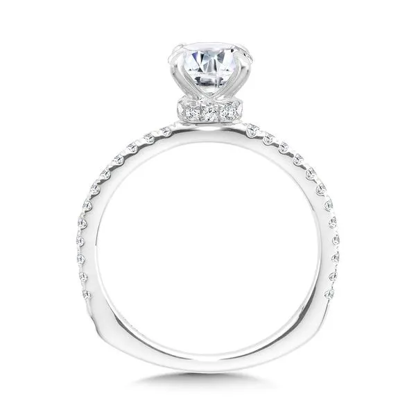 Straight Diamond Collar Engagement Ring Image 2 Georgetown Jewelers Wood Dale, IL