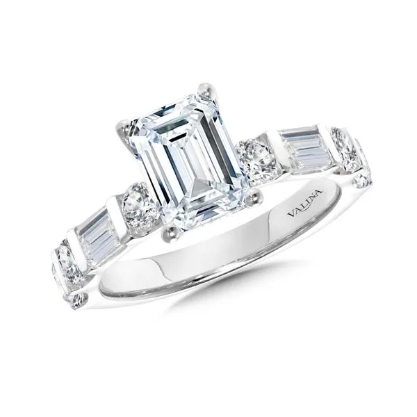 Emerald Cut Side Stone Diamond Engagement Ring Georgetown Jewelers Wood Dale, IL