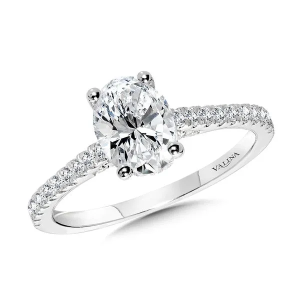 Oval-Cut Diamond Engagment Ring with Hidden Halo Georgetown Jewelers Wood Dale, IL