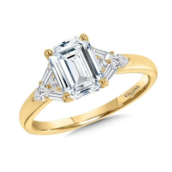Emerald Cut & Baguette Diamond Engagement Ring Georgetown Jewelers Wood Dale, IL