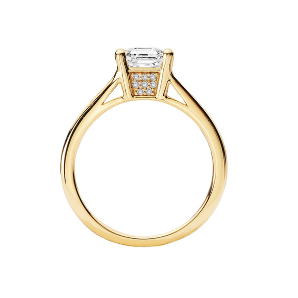 Romance Emerald Split Shank Customizable Engagement Ring Image 2 Georgetown Jewelers Wood Dale, IL