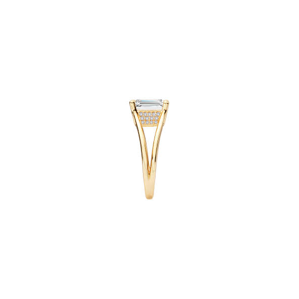 Romance Emerald Split Shank Customizable Engagement Ring Image 3 Georgetown Jewelers Wood Dale, IL