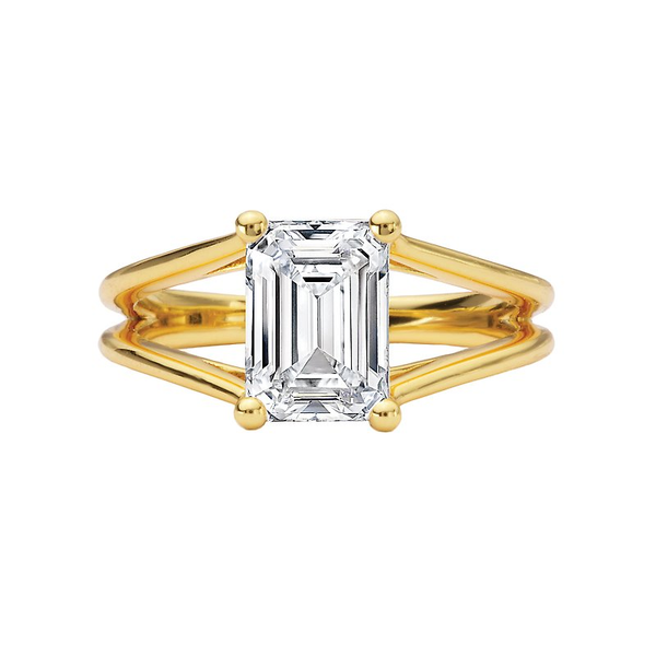 Romance Emerald Split Shank Customizable Engagement Ring Image 4 Georgetown Jewelers Wood Dale, IL