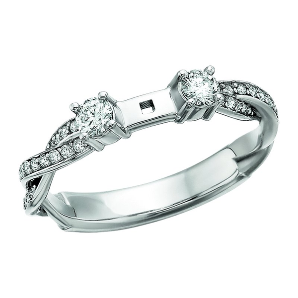 Round Side Stone Twist Customizable Engagement Ring Georgetown Jewelers Wood Dale, IL